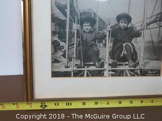 Vintage Framed Photo of Children at Amusement Park; by Joseph Burt Sr., Mineola, NY; image size 7 1/2 x 9 1/2" 