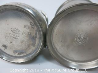 Antique Pewter Creamer and Sugar (1 marked Holland; 1 marked Wallace)