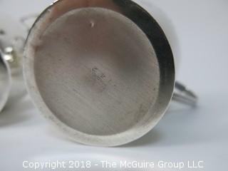 Sterling Creamer and Sugar; reinforced; total weight 166g