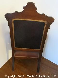 Late 19th c Eastlake Arm Chair with Needlepoint Back and Seat; 27 1/2"W x 41"T