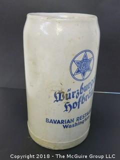 Beer Stein from the Bavarian Restaurant, Washington DC