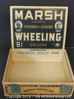 Vintage Marsh Wheeling Cigar Box 