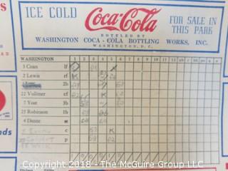 1950 American League Baseball Game Day Scorecard featuring Dom DiMaggio, Johnny Pesky, Ted Williams and Johnny Doerr  (Red Sox/Senators)