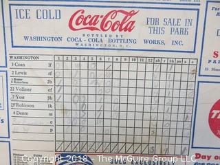 1950 American League Baseball Game Day Scorecard featuring Dom DiMaggio, Johnny Pesky, Ted Williams and Johnny Doerr  (Red Sox/Senators)