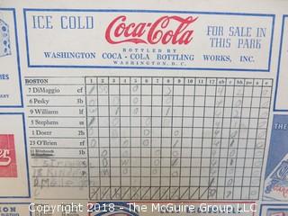 1950 American League Baseball Game Day Scorecard featuring Dom DiMaggio, Johnny Pesky, Ted Williams and Johnny Doerr  (Red Sox/Senators)