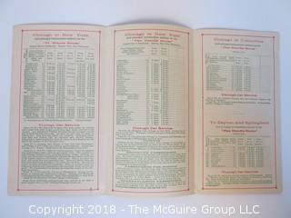 1893 Pennsylvania Lines Train Schedule South and East from Chicago