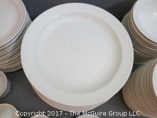 124 piece set of Adams English Ironstone China: 21 dinner plates, 21 salad plates, 21 bowls, 32 saucers, 3 sauce bowls,  24 cups, 2 misc. small plates