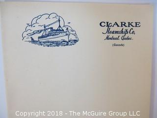 Collection of ephemera including  Song Sheet of the Clark Steamship Co. , Montreal