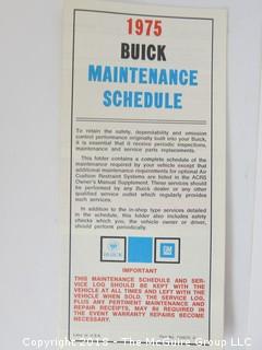 Ephemera including 1975 Buick manuals and 1887 Phamplet of the Chautauqua Press