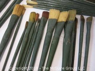 Collection of Assorted Artists Brushes; c late 19th   