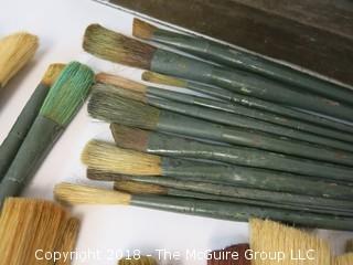 Collection of Assorted Artists Brushes; c late 19th   