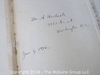 1896 Ledger of William A. Hednik, Washington,DC