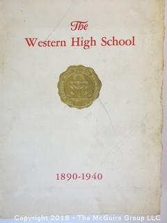 Collection of ephemera including Western High School, Washington DC, 1890-1940