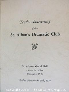 Ephemera including "Tenth Anniversary of the St. Alban's Dramatic Club; 1928