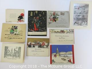 Collection of ephemera including vintage Christmas Cards