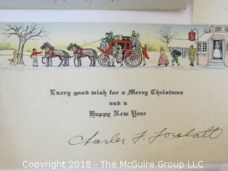 Collection of ephemera including vintage Christmas Cards