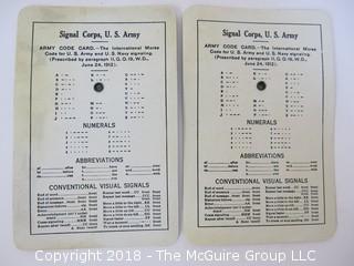 (2)  1912 International Morse Code Signaling Cards for U.S. Army and Navy  