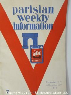 Collection of ephemera including Parisian Weekly Information Phamplet