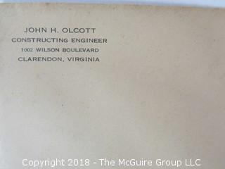 Collection of Ephemera including stationary of John Olcott, noted Construction Engineer