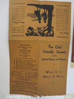 Collection of Ephemera including "The Girls Friendly Society of the U.S.A.