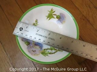 94 piece Royal Doulton "Glamis Thistle" pattern china; includes 12 dinner plates, 12 salad plates, 12 small plates, 16 side plates, 11 bowls, 2 platters, 3 demi tasse cups/saucers, 14 cups/saucers, tea pot, cream and sugar, 9 additional pieces  