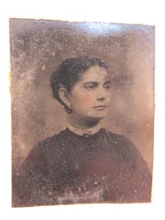 Tintype Portrait of Young Woman; 2 x 2"