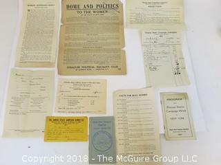 Collection of Ephemera including early 20th c Women's Suffrage Movement in NY