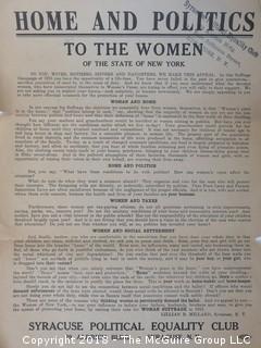 Collection of Ephemera including early 20th c Women's Suffrage Movement in NY