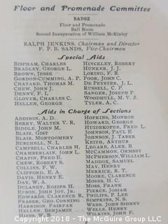 March 4, 1901 Inaugural Ball Ticket and Evening Program, President McKinley, Pension Building, WDC