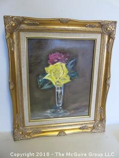 Framed Still Life, signed lower right; on canvas, image size 10 1/2 x 14"