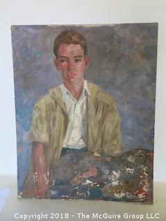 Portrait of Young Boy on Artists Board, signed lower left, image size 16 x 20"