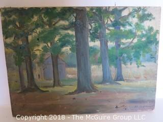 Trees; canvas panel, signed Morrow; image size  11 x 14"