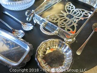 Collection including silverplate and glassware