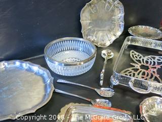 Collection including silverplate and glassware