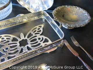 Collection including silverplate and glassware