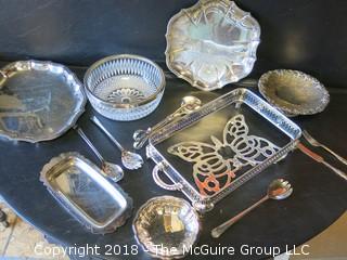 Collection including silverplate and glassware