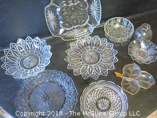 Collection of pressed glass 