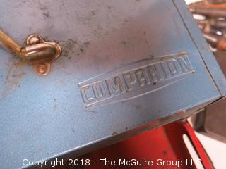 "Companion" Brand Vintage metal tool box (no contents)