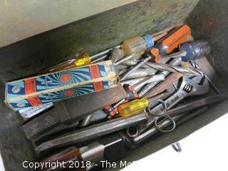 Collection of vintage tools and toolbox