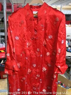 Ladies Chinese traditional dress; "Peony Brand, Shanghai" 