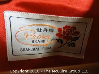 Ladies Chinese traditional dress; "Peony Brand, Shanghai" 