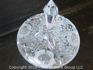 Tri-Footed Cut Crystal Covered Candy Dish 