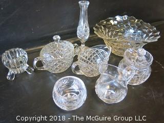 Collection of Clear Patterned Glassware 