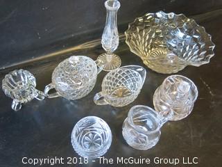 Collection of Clear Patterned Glassware 