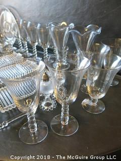 Collection of Clear Hobnail Style Glassware