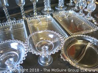 Collection of Clear Hobnail Style Glassware