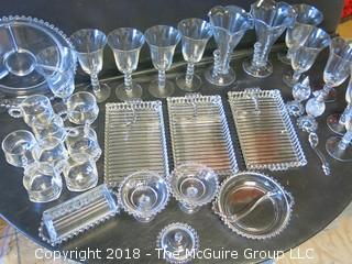 Collection of Clear Hobnail Style Glassware