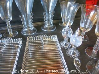 Collection of Clear Hobnail Style Glassware