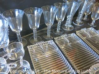 Collection of Clear Hobnail Style Glassware