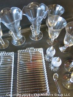 Collection of Clear Hobnail Style Glassware